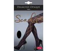 Silky Womens/Ladies Scarlet Diamond Opaque Tights (1 Pair) (X-Large) (Black)