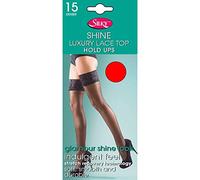 Silky Womens/Ladies Shine Lace Top Hold Ups (1 Pair) (Medium (5ft-5ft8”)) (Red)