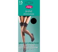 Silky Womens/Ladies Shine Plain Top Stockings (1 Pair) (Medium (5ft-5ft8”)) (Black)