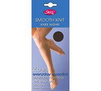 Silky Womens/Ladies Smooth Knit Knee Highs (2 Pairs) (One Size (UK Shoe 3-8)) (Barely Black)