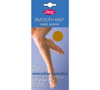 Silky Womens/Ladies Smooth Knit Knee Highs (2 Pairs) (One Size (UK Shoe 3-8)) (Natural Tan)