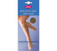 Silky Womens/Ladies Smooth Knit Knee Highs (2 Pairs) (One Size (UK Shoe 3-8)) (Nude)