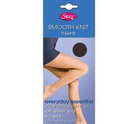 Silky Womens/Ladies Smooth Knit Tights (1 Pairs) (Large (42â€-48â€)) (Barely Black)