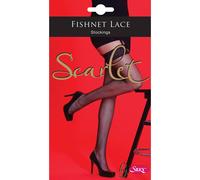 Silky Women's Scarlet Fishnet Lace Top Stockings (1 Pair) in Black | Size: Medium Silky Black M