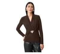 Silky Wrap Top - female - Joseph Ribkoff - Long Sleeve T-Shirts - Brown - XL - Tops XL