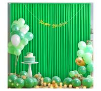 Silky Wrinkle-Effect Backdrop Curtains Wedding Photography & Event Decor, Soft Drapes Wedding Arch Decorations(Green,150x245cm(5x8FT))