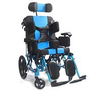 Silla de ruedas Adult Reclining Wheelchair Aluminum Lightweight Foldable Transport Wheelchair 18" Wide Seat Bariatric Wheelchair w/Hand Brakes All Terrain Fold Up for Seniors ≤100kg Wheel Chair