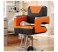 Silla de salón hidráulica resistente altura ajustable giratoria de 360° equipo de spa para estilistas y maquilladores acabado plateado