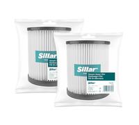 Sillar 2x Vacuum Cleaner Filter compatible with Parkside PWD 12, 20, 25, 30, 35 A1 A2 B1 C4 and PNTS 1400 H4 - Washable Polyester Filter, High Filtration Efficiency, Replaces Parkside 91096424
