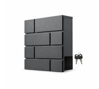 Sillar Wall-Mounted Post Box A4 with Newspaper Holder and Lock, Anthracite | Made from galvanised steel with a protective rain flap, 2 keys and fixing accessories for mounting on a suitable outdoor wall