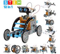 Sillbird STEM 12-in-1 Education Solar Robot Toys-190 Pieces DIY Building Toy Construction Science Experiment Engineering Kit for kids toys gifts for boys girls Aged 8 9 10 11 12+
