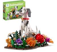 Sillbird Dalmatian Building Kit with Flower, 1097PCS Cute Spotted Dog Animal Model - Home Decor Display, for Christmas/Birthdays/Valentine's Day, for Pets Lovers & Kids Ages 10+