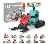Sillbird Solar Robot Building Kit STEM Gift for Boys Aged 8-12, 21-in-1 DIY Robotic Set for Kids Birthday, Science Educational Toys Solar Powered with 211 Pieces, Green