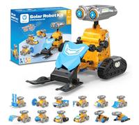 Sillbird Solar Robot Building Kit STEM Gift for Boys Aged 8-12, 21-in-1 DIY Science Educational Robotic Toys for Kids Birthday, Powered By The Sun with 211 Pieces, Yellow