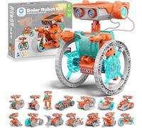 Sillbird Solar Robot Building Kit STEM Gift for Boys Aged 8-14, 15-in-1 DIY Science Educational Robotic Set, Solar or Battery Powered Toy for Kids Birthday with 212 Pieces