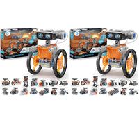 Sillbird Solar Robot Kit STEM Gift for Boys Aged 8-12, 15-in-1 DIY Science Educational Robotic Toy for Kids Teens Birthday, Powered by The Sun or Battery with 212 Pieces (Pack of 2)