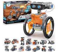 Sillbird Solar Robot Kit STEM Gift for Boys Aged 8-12, 15-in-1 DIY Science Educational Robotic Toy for Kids Teens Birthday, Powered by The Sun or Battery with 212 Pieces