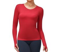 Sillictor Long Sleeve Tops Women Square Neck Thermal Shirts Ribbed Scrub Base Layer Womens Slim Fit Basic Tops Solid Tight Tee,Stretch Comfy Soft