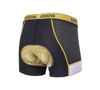 Sillictor Padded Cycling Shorts Men 9D Gel Padding MTB Mountain Bike Shorts for Men Mesh Quick Dry Cycle Shorts Mens Spin Motorcycle Bicycle Undershorts Biking Underwear Liner Anti Slip 002C Gold XL