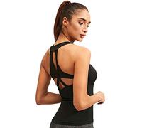 Sillictor Running Top Womens Breathable Yoga Gym Top for Women High-Wicking Comfort Womens Singlet Sports Tank Tops Women Workout Training Fitness Shirts Ladies Pilates Vest 92101 Black S