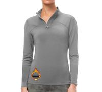Sillictor Thermal Tops Womens Long Sleeve Half Zip Running Sports Base Layer Women Compression Top Ladies Ski Tops Fleece Hiking Horse Riding Thermal Underlayer Quick Dry Wicking 2523 Grey M