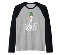Silliest Goose at The Pub Funny St Patricks Day Drinking Raglan Baseball Tee