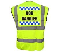 Sillitoe Dog Handler, Dog Walking Yellow Hi Vis Viz Safety Vest Waistcoat For Humans Reflective High Visibility, Dog Walker, EN471 BS, X-Large