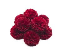 silllule 10Pcs Red Stemless Chrysanthemums Balls Fake Flowers Pompom Mums