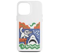 Silly and Brave Cat vs Shark, Funny Kitty Case for iPhone 13 Pro Max