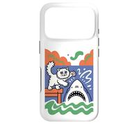 Silly and Brave Cat vs Shark, Funny Kitty Case for iPhone 17 Pro