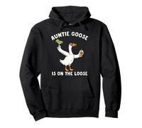 Silly Auntie Goose on the Loose Funny Aunt Family Matching Pullover Hoodie