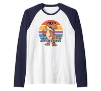 Silly AUTISMSAURUS T-Rex Tism Dino Autism Mom Dad Inclusion Raglan Baseball Tee