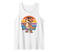 Silly AUTISMSAURUS T-Rex Tism Dino Autism Mom Dad Inclusion Tank Top