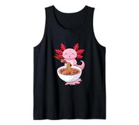 Silly Axolotl Eating Noodles with Chopsticks Saying Tank Top