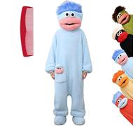 Silly Big Mouth Monster Onesie for Adults, Silly Onesie Green Monster, Ultra-Soft Plush Funny Monster Hooded Pajamas, Funny Onesies for Adults for Movie Nights Family Fun Cozy Relaxing (#C,L)