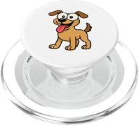 Silly Cartoon Dog with Tongue Out and Googly Eyes PopSockets PopGrip for MagSafe