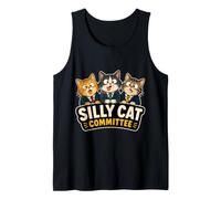 Silly Cat Committee Funny Cats in Suits Tank Top