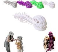 Silly Dino Plush Skeleton, Spinosaurus Plush Dino Outfit, Spinosaurus Costume, Spinosaurus Dino Outfit, Dinosaur Costume-3D Skeleton Design (White,Large 47")