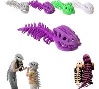 Silly Dino Plush Skeleton, Spinosaurus Plush Dino Outfit, Spinosaurus Costume, Spinosaurus Dino Outfit, Dinosaur Costume-3D Skeleton Design (Purple,Large 47")