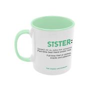 Silly Dog Designs - Family Dictionary Mug - Funny Family Definition Coffee Mug - Personalised Style Typography Gift - Ceramic 11oz Mug - Mum Dad Brother Sister Aunt Uncle Grandma Grandad (Sister)