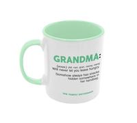 Silly Dog Designs - Family Dictionary Mug - Funny Family Definition Coffee Mug - Personalised Style Typography Gift - Ceramic 11oz Mug - Mum Dad Brother Sister Aunt Uncle Grandma Grandad (Grandma)
