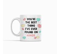 Silly Dog Designs - Funny Valentine Mug - Cute Romantic Coffee Cup - Modern Love Gift for Couples - Dishwasher & Microwave Safe (Found on Hinge)