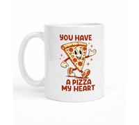 Silly Dog Designs - Funny Valentine’s Day Mug for Him or Her - Cute Food Pun Coffee Mug - Romantic Gift for Boyfriend Girlfriend Husband Wife - 11oz White Ceramic Cup (You Have A Pizza My Heart)