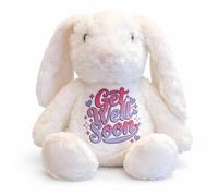 Silly Dog Designs - Get Well Soon Bunny Soft Toy - Comfort Plush Gift with Tote Bag & Poem Card - Cute Recovery Gift for Children & Adults - Pink, Brown or White Bunny (White)