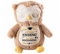 Silly Dog Designs - Graduation Owl Plush Gift - “Graduate”, “A Sweet Ending to a New Beginning” or “Congrats” - Soft 23cm Keepsake Owl - Graduation Gift for Him, Her (A Sweet Ending to a New Begining)