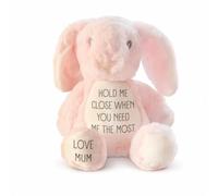 Silly Dog Designs - Hold Me Close Bunny Soft Toy - Pink Custom Comfort Gift | Comfort Plush Bunny, Meaningful Gift, Soft Cuddly Toy, Pink or Brown