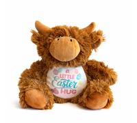 Silly Dog Designs - Little Easter Hugs Plush Collection - Soft Bunny & Friends Teddy - Easter Gift Plush Toy - Super Soft Cuddly Character - 21cm Sitting - Includes Fabric Gift Bag (Highland Cow)