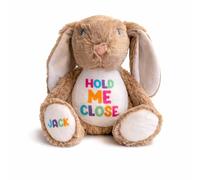 Silly Dog Designs - Personalised Bunny Plush Keepsake - Hold Me Close Soft Toy with Custom Name - Decorative Gift - Nursery Display, Memory Keepsake (Brown)