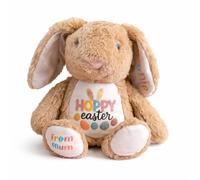 Silly Dog Designs - Personalised Easter Bunny Plush Toy - Soft Cuddly Bunny with Name & Message, Easter Gift for Loved Ones, 21cm Stuffed Animal, Comes in Reusable Fabric Bag (Brown)
