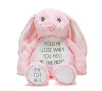 Silly Dog Designs - Personalised Worry Friend Bunny Plush Toy - Custom Name Soft Comfort Bunny - Anxiety & Emotional Support Teddy for Children - Cute Comfort Bunny Keepsake Gift (Blue Standar)
